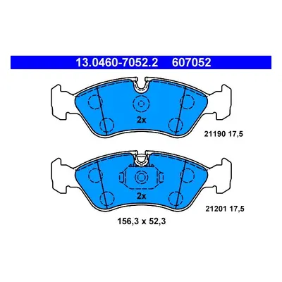 Sada brzdových destiček, kotoučová brzda ATE 13.0460-7052.2