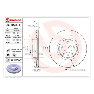 Brzdový kotouč BREMBO 09.B972.11