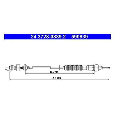 Tažné lanko, ovládání spojky ATE 24.3728-0839.2