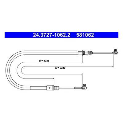 Tažné lanko, parkovací brzda ATE 24.3727-1062.2