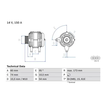 generátor BOSCH 0 986 045 031