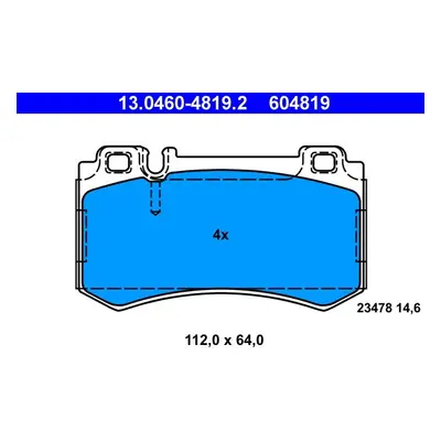 Sada brzdových destiček, kotoučová brzda ATE 13.0460-4819.2