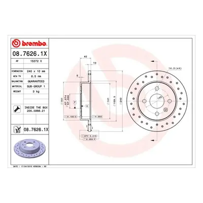 Brzdový kotouč BREMBO 08.7626.1X