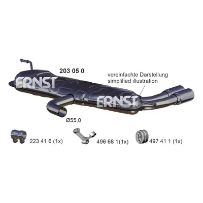 Zadní tlumič výfuku ERNST 203050