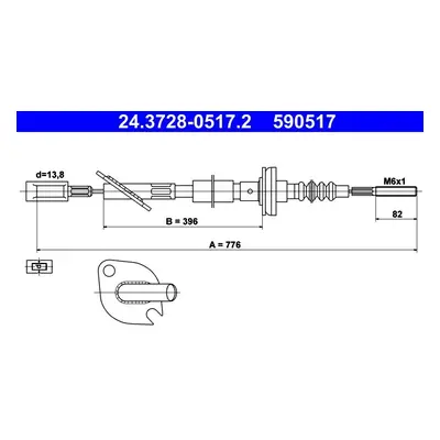 Tažné lanko, ovládání spojky ATE 24.3728-0517.2