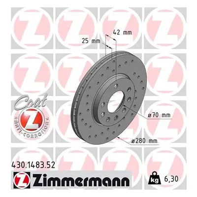 Brzdový kotouč ZIMMERMANN 430.1483.52