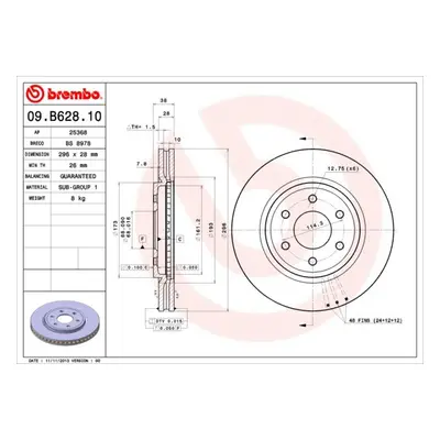 Brzdový kotouč BREMBO 09.B628.10