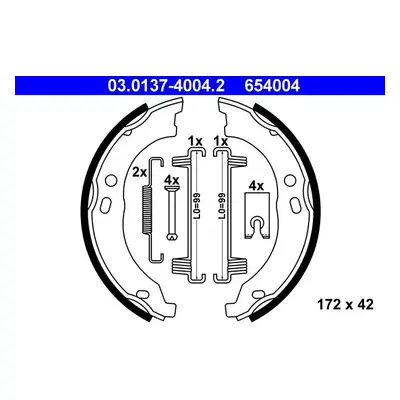 Sada brzdových čelistí, parkovací brzda ATE 03.0137-4004.2