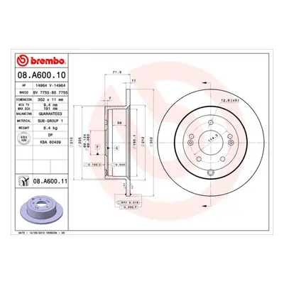 Brzdový kotouč BREMBO 08.A600.11