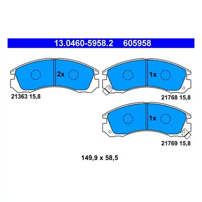 Sada brzdových destiček, kotoučová brzda ATE 13.0460-5958.2