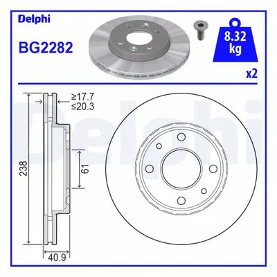 Brzdový kotouč DELPHI BG2282