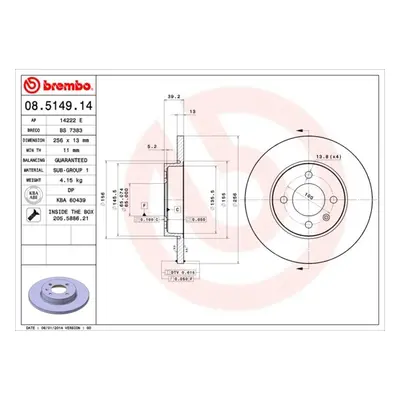 Brzdový kotouč BREMBO 08.5149.14