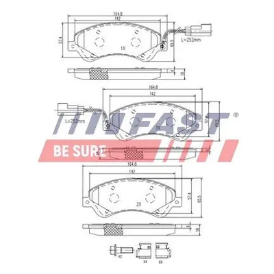 Sada brzdových destiček, kotoučová brzda FAST FT29521