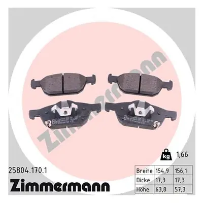 Sada brzdových destiček, kotoučová brzda ZIMMERMANN 25804.170.1