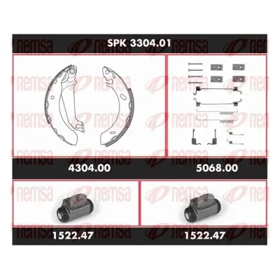 Souprava brzd, bubnová brzda REMSA SPK 3304.01