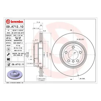 Brzdový kotouč BREMBO 09.A712.11