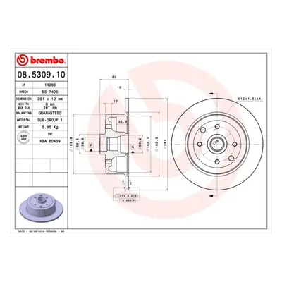 Brzdový kotouč BREMBO 08.5309.10