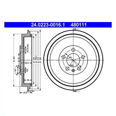 Brzdový buben ATE 24.0223-0016.1