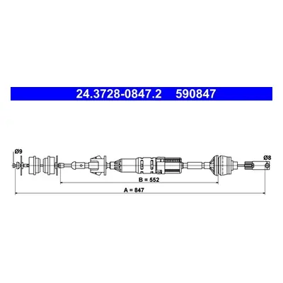 Tažné lanko, ovládání spojky ATE 24.3728-0847.2