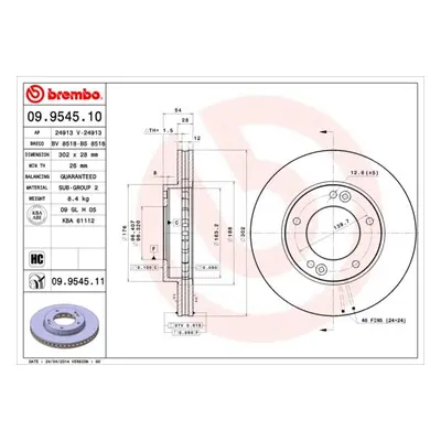 Brzdový kotouč BREMBO 09.9545.11