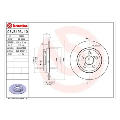 Brzdový kotouč BREMBO 08.B493.10