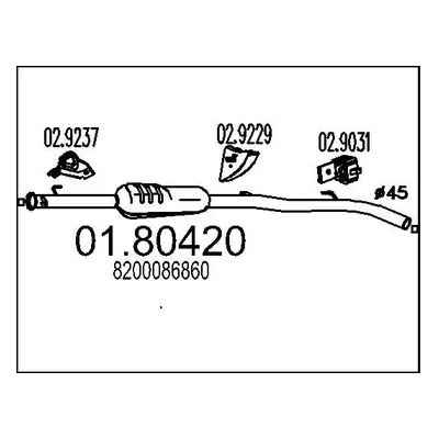 Střední tlumič výfuku MTS 01.80420