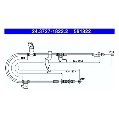 Tažné lanko, parkovací brzda ATE 24.3727-1822.2
