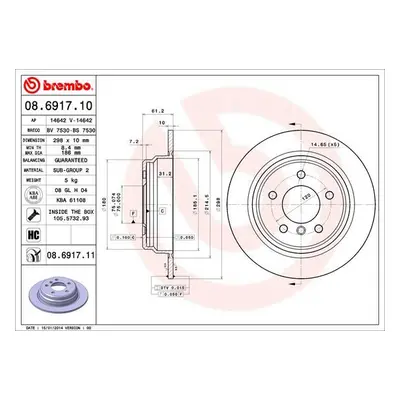 Brzdový kotouč BREMBO 08.6917.11