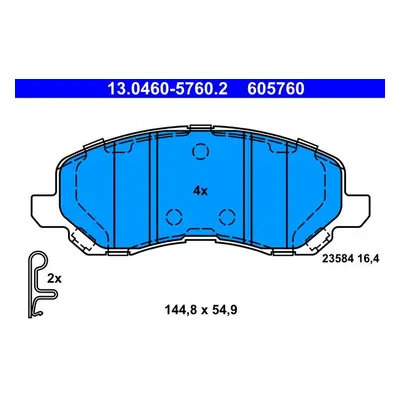 Sada brzdových destiček, kotoučová brzda ATE 13.0460-5760.2