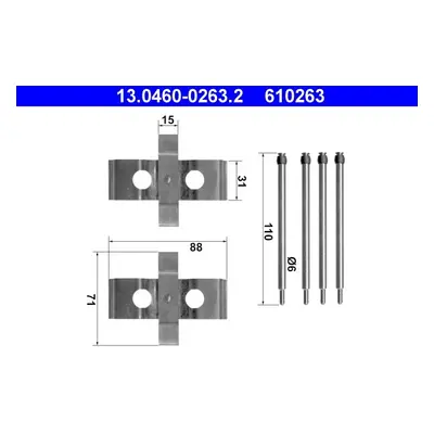Sada příslušenství, obložení kotoučové brzdy ATE 13.0460-0263.2