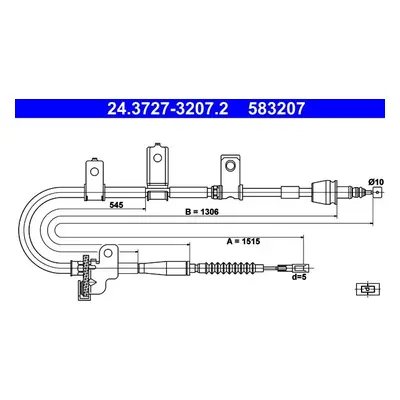 Tažné lanko, parkovací brzda ATE 24.3727-3207.2