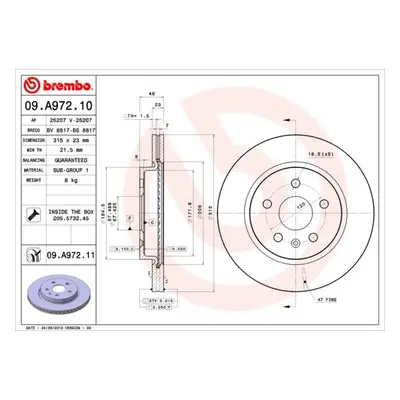 Brzdový kotouč BREMBO 09.A972.11