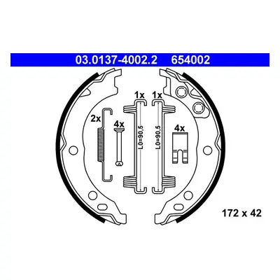 Sada brzdových čelistí, parkovací brzda ATE 03.0137-4002.2