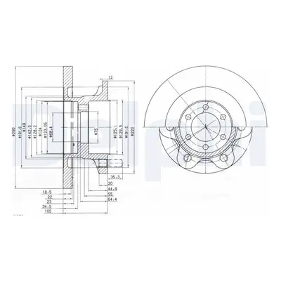 Brzdový kotouč DELPHI BG9722