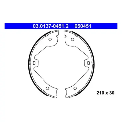 Sada brzdových čelistí, parkovací brzda ATE 03.0137-0451.2