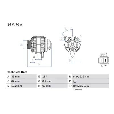 generátor BOSCH 0 986 043 101