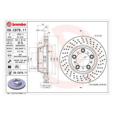 Brzdový kotouč BREMBO 09.C878.11