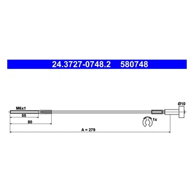 Tažné lanko, parkovací brzda ATE 24.3727-0748.2