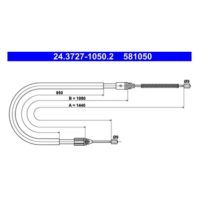 Tažné lanko, parkovací brzda ATE 24.3727-1050.2