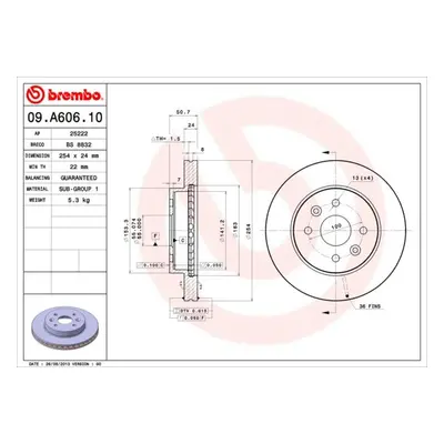 Brzdový kotouč BREMBO 09.A606.10