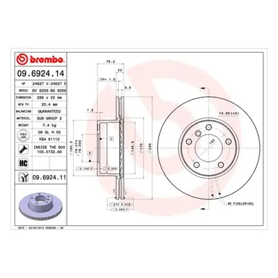 Brzdový kotouč BREMBO 09.6924.11