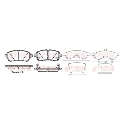 Sada brzdových destiček, kotoučová brzda REMSA 1281.02