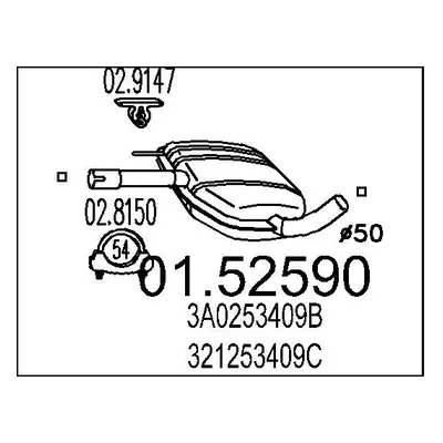 Střední tlumič výfuku MTS 01.52590