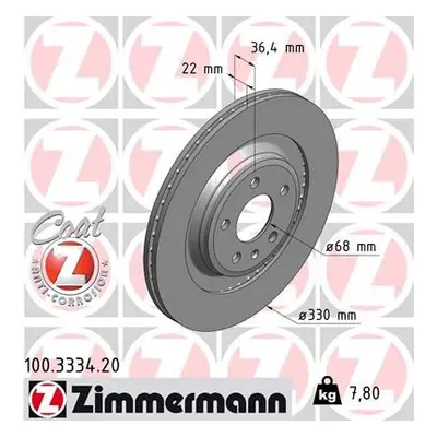 Brzdový kotouč ZIMMERMANN 100.3334.20