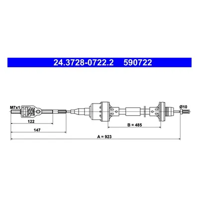 Tažné lanko, ovládání spojky ATE 24.3728-0722.2