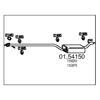 Střední tlumič výfuku MTS 01.54150