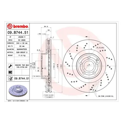 Brzdový kotouč BREMBO 09.B744.51