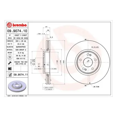 Brzdový kotouč BREMBO 09.9074.11