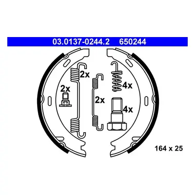 Sada brzdových čelistí, parkovací brzda ATE 03.0137-0244.2