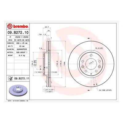 Brzdový kotouč BREMBO 09.B272.10